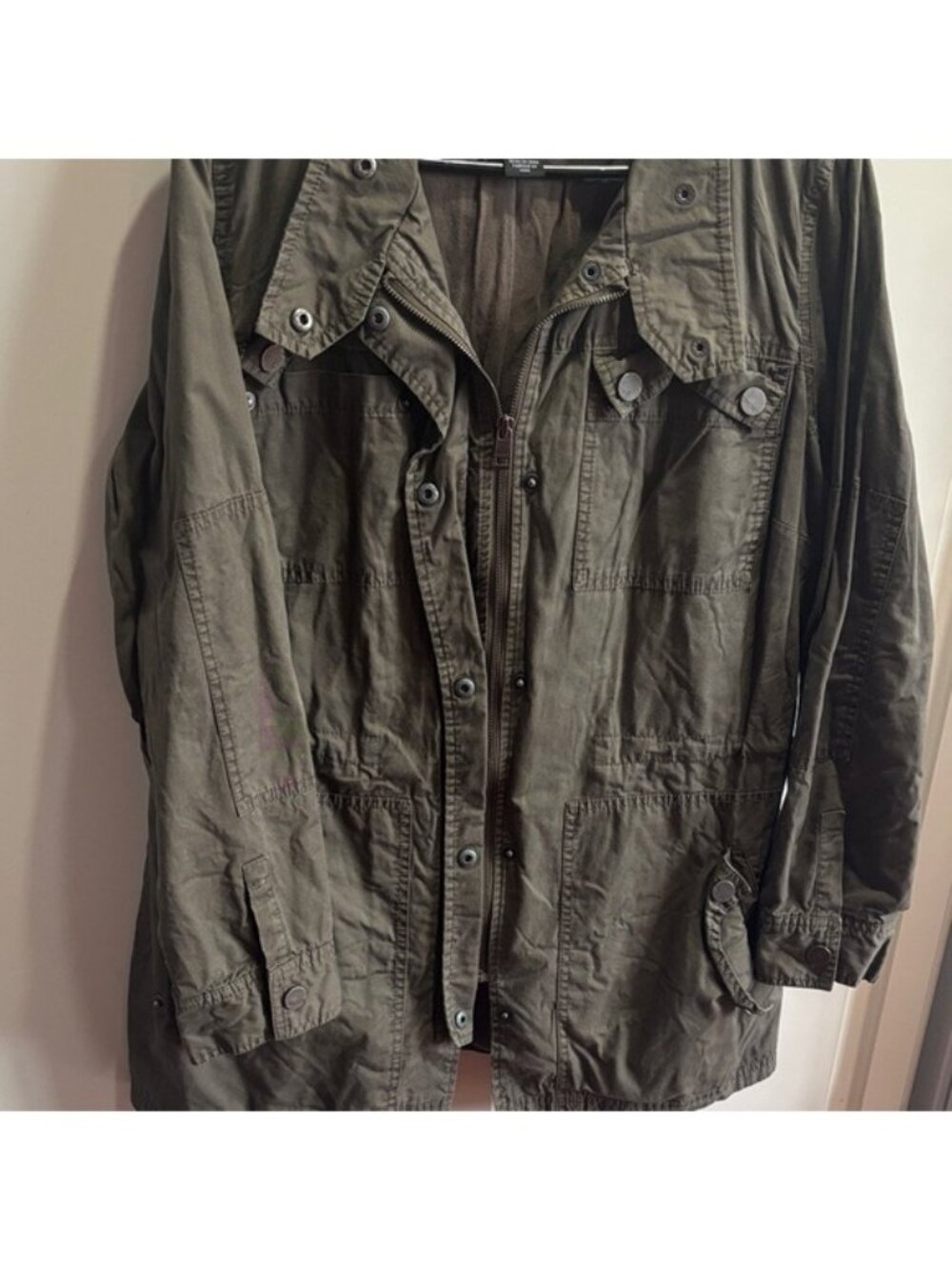 Women's Olive Utility Jacket - Picture 2 of 4